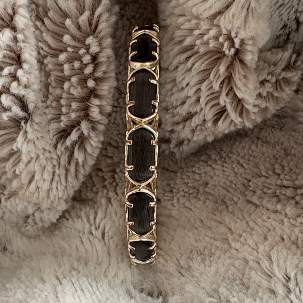 Gold and Black Bangle Bracelet